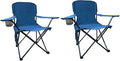 SAILARY Folding Camping Chair with Cup Holder and Cooler Bag, 225lbs Capacity, Upgraded Portable Foldable Chair with Heavy Duty Steel Frame for Outdoor, Beach, Fishing, Backpacking, Navy Blue 2PCS