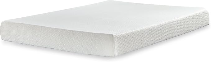 Signature Design by Ashley Full Size 8 Inch Medium Firm Charcoal Gel & Green Tea Infused Memory Foam Mattress for Pressure Relief, Fiberglass Free, Mattress In A Box