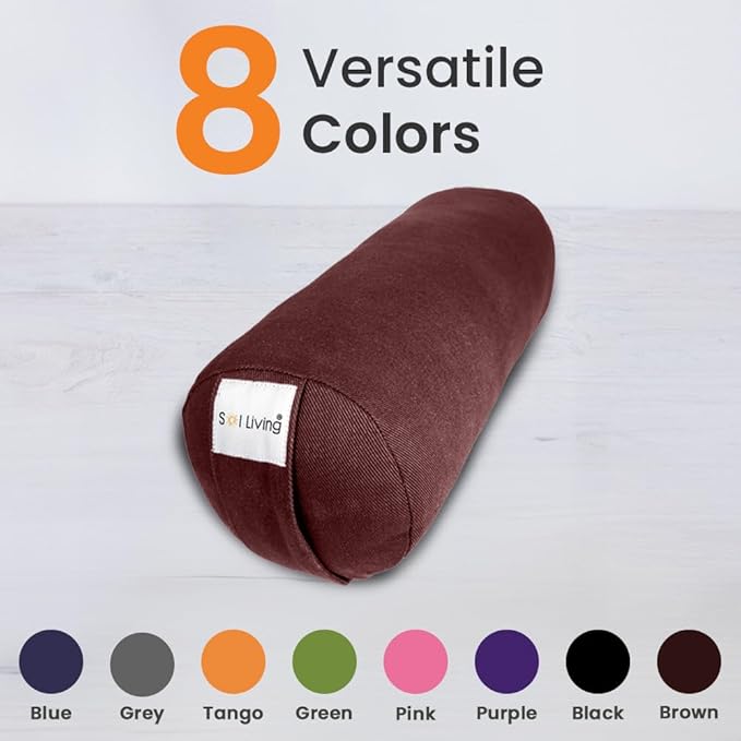 Sol Living Yoga Bolster Pillow Rectangular Meditation Cushion Cotton Meditation Accessories for Restorative Yoga Meditation Pillow Yoga Pillow Firm Body Pillow Bolster Pillow for Legs Removable Cover