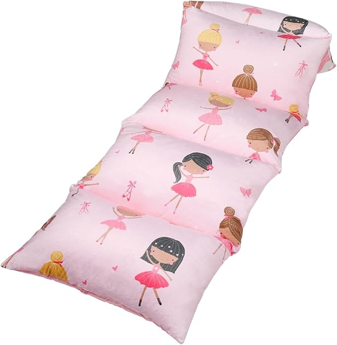 Butterfly Craze Floor Lounger Cover - Machine Washable Floor Mattress Cover - Versatile Seating & Sleeping Pad Alternative - Guest Bed Option for Sleepovers - King Size, Pink Ballerina