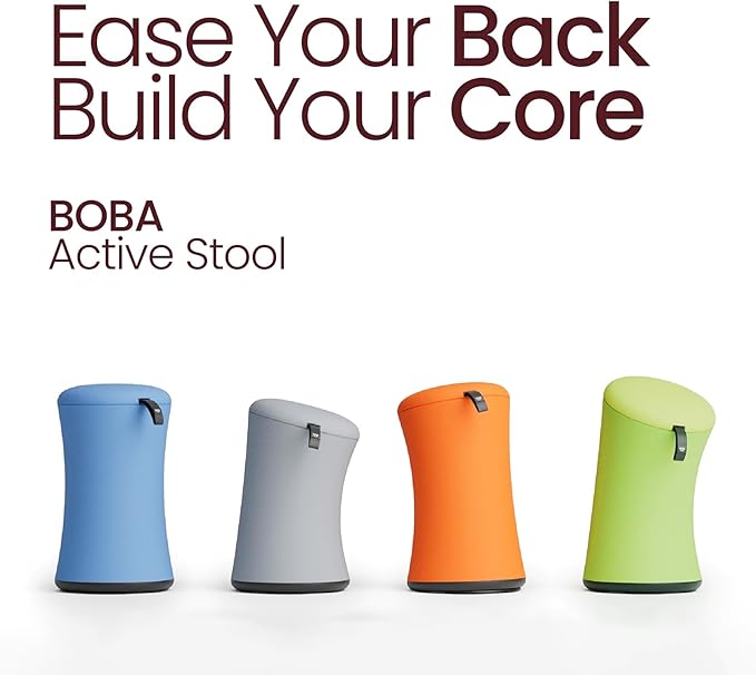 TopJob Boba Chair Stylish Active Wobble Stool, ADHD Chair, Improves Posture and Focus, Ergonomic with Height Adjustable Stool for Adults Children for Home Office, Study Room (Midnight Black)