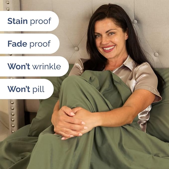Extra Deep Pocket King Sheets - 4 Piece Breathable & Cooling Bed Sheets - Hotel Luxury Bed Sheet Set - Soft, Wrinkle Free & Comfy - Easily Fits Extra Deep Mattresses - Deep Pocket Sage Green Sheets