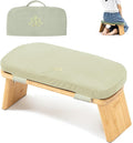 Estleys Meditation Bench, Bamboo Meditation Stool, Folding Kneeling Meditation Bench, Seiza Prayer Bench, Prayer Bench with Meditation Cushion, Kneeling Stool (Beige & Bag)