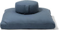 Meditation Cushion Set by renoo - Durable Comfortable Organic Cotton, Linen, Hemp - Modern Zafu Zabuton - Buckwheat Kapok Filled Floor Pillow Yoga Bolster in 15 Colors Washable Cover