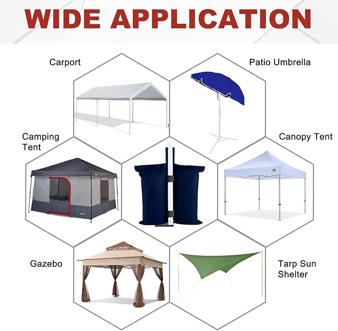ABCCANOPY Canopy Weights 120 LBS Gazebo Tent Sand Bags,4pcs-Pack (Navy Blue)