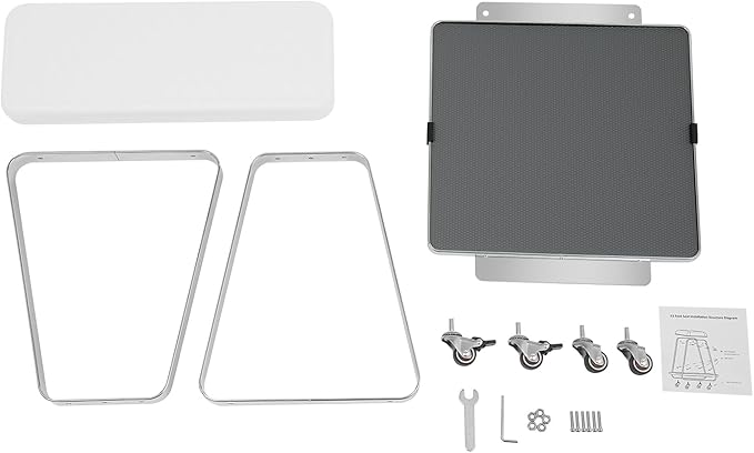 Pedicure Foot Rest, Portable Nail Salon Footrest with Organizer Tray, 110LBS Load Capacity, Lockable Casters for Beauty Nail Salon, Spa, Home, Clinic (White)