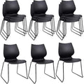 Stacking Chairs, Stackable Waiting Room Chairs, Conference Chair with Back & Church Chairs No Wheels with Metal Legs, Suitable for Offices Conference Training Waiting Room Set of 12, Black