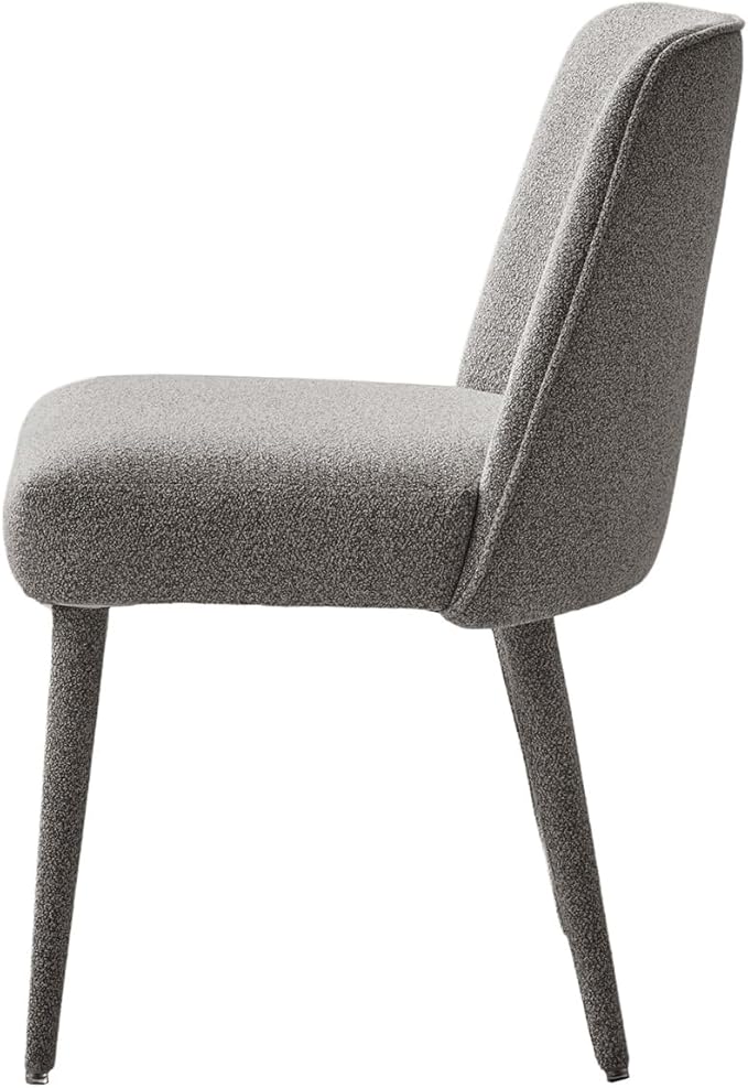 HULALA HOME Modern Dining Chairs Set of 2，Gray Fully Chenille Upholstered Dining Room Chairs Set with Foot Peg, Solid Wood Frame, Armless Kitchen Accent Chairs for Living Room Bedroom Reception
