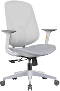 Mesh Office Chair – Ergonomic Office Chair with Lumbar Support, Adjustable Armrests & Sliding Soft Seat Cushion – Holds Up to 270lbs (Grey)