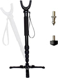 AUSCAMOTEK Rifle Shooting Stick with Tri-Stand Base – Lightweight Aluminum Shotgun Monopod Rest with 360° Swivel Yoke, Adjustable 22"–66", Foldable & Portable Shooting Support