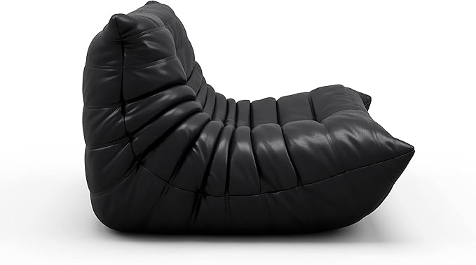 cebihy High-end Uncompressed Fireside Togo Chair, Bean Bag Chair, Foam Floor Sofa, Soft Lazy Lounge Sofa Couch, Armless Faux Leather Big Beanbag Accent Chairs for Living Room Bedroom Dorm Office