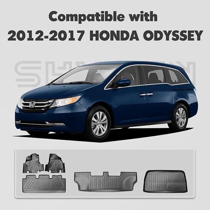 Compatible for 2012-2017 Honda Odyssey Cargo Liner Cargo Mat Trunk Liner Trunk Mat for 2017-2012 Honda Odyssey Accessories (Fit for 7 or 8 Seater Model)