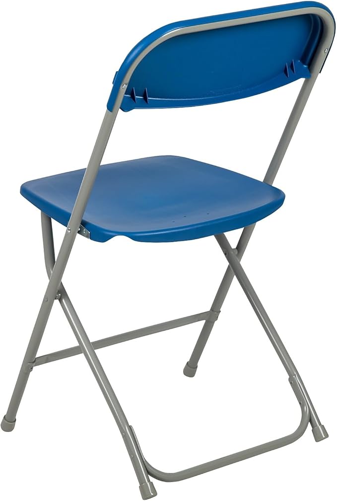Flash Furniture Hercules Series Plastic Folding Chair - Blue - 650LB Weight Capacity Comfortable Event Chair - Lightweight Folding Chair