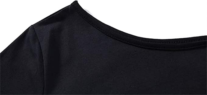 MAGICMK Women’s Short Lips Print Causal Off The Shoulder Plus Size T-Shirt Tops