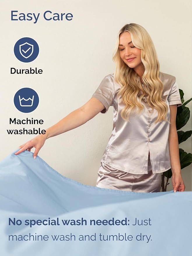 Extra Deep Pocket Full Sheets - 4 Piece Breathable & Cooling Bed Sheets - Hotel Luxury Bed Sheet Set - Soft, Wrinkle Free & Comfy - Easily Fits Extra Deep Mattresses - Deep Pocket Sky Blue Sheets Set
