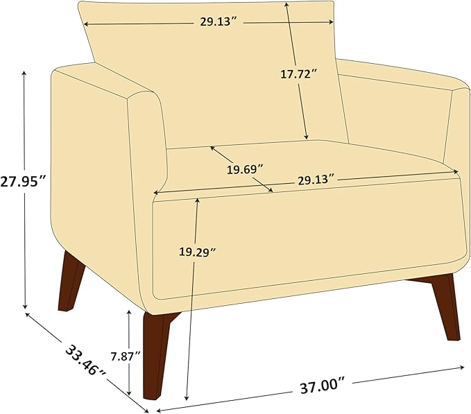 Oversized Accent Chair, 37" Wide Boucle Armchair with Solid Wood Legs, Upholstered Lounge Chair for Bedroom Office, Modern Accent Chair for Living Room, Cozy Reading Chair, Easy Assembly, Curry