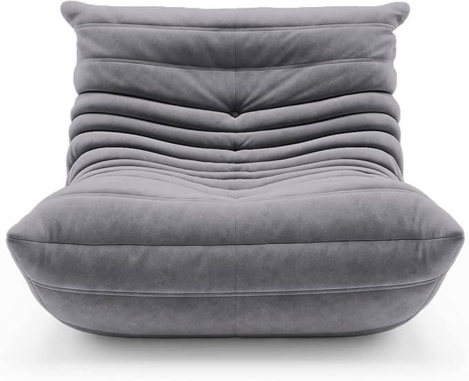 cebihy High-end Uncompressed Fireside Togo Chair, Bean Bag Chair, Foam Floor Sofa, Soft Lazy Lounge Sofa Couch, Armless Suede Fabric Cover Beanbag Accent Chairs for Living Room Bedroom Dorm Office