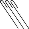 Wensilon Rebar U/J Hook Extra Heavy Duty, 12 inch x 1/4 inch Rust Proof Coated Steel Ground Anchors for Garden, Tent, Trampoline (10pcs, J-Hook)