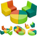 UMOMO MX-02 8 PCS Kids Sofa Set, Daycares Chairs for Toddlers Activities, Colorful Modular Flexible Seating Set for Home Preschool Playroom