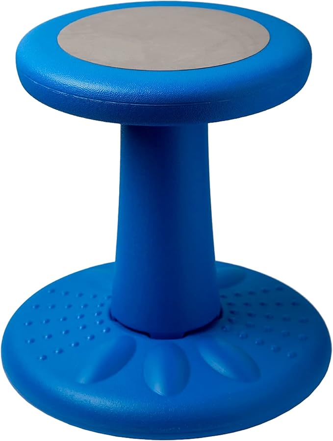 Studico ActiveChairs Kids Wobble Stool, Flexible Seating for Preschool & Elementary Classrooms, Improves Focus, Posture & ADHD/ADD, 14" Active Desk Chairs, Ages 3-7, Blue