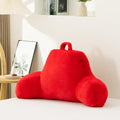 Aimuan Reading Pillow Bed Rest Wedge Adult Backrest Pillow with Arms Back Support for Sitting Up in Bed Cushion Incline Rest Sleeping Snoring Pillow,Red Standard