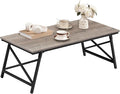 CHOEZON 41.3" Folding Coffee Table with Safety Buckles, Low Coffee Table, Portable Floor Table, for Sitting on The Floor, for Living Room, Bedroom, Balcony, Caravan, Greige and Black TKF01BG