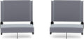 Flash Furniture Grandstand Portable Stadium Seats for Bleachers or Benches, Folding Padded Stadium Chairs with Handle, Pack of 2, 500 lb. Weight Capacity, Gray