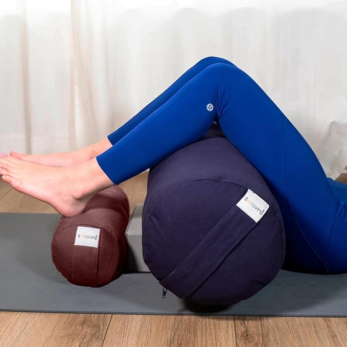 Sol Living Yoga Bolster Pillow Rectangular Meditation Cushion Cotton Meditation Accessories for Restorative Yoga Meditation Pillow Yoga Pillow Firm Body Pillow Bolster Pillow for Legs Removable Cover