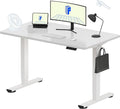 FLEXISPOT EN1 One-Piece Standing Desk, 48"x24" Seamless Desktop Electric Height Adjustable for Home Office, Study Rooms & Multi-Device Workstations, White(White Frame)