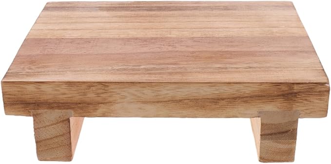 PRETYZOOM Wooden Step Stool for Adults 7 Inch Height Compact Footrest Stool for Elderly Bedside Use Home Office Entryway