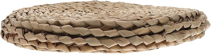 Luxshiny Woven Tatami Floor Cushion Double-Layer 30x30cm Sitting Pad with Reed Grass for Meditation and Yoga, Thick Breathable Seat Mat for Adults, Zen Floor Pillow for Bedroom and Tea Room