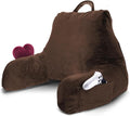 Nestl Reading Pillow for Kids & Teens with Shredded Memory Foam, Backrest Pillows for Reading, Watching, and Gaming, Use on the Couch, Bed, or Floor Adjustable Support, Washable Cover, Chocolate Brown