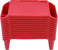 12 Pcs Kids Lap Desk Tray, Plastic Breakfast Laptop Trays with Side Storage Slots Portable Lap Bed Table for Writing Eating Game Classroom(Red-12PCS)