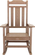 hOmeHua Rocking Chair, All-Weather Oversized Outdoor Indoor, Patio Fade-Resistant Porch Rocker Chairs, Durable Smooth Rocking,Comfortable Easy to Assemble, Low Maintain (Wood Color)