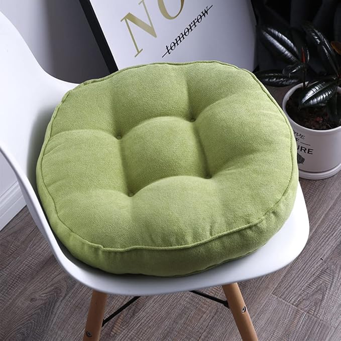 vctops Round Chair Pad Seat Cushion Solid Color Soft Chair Pads Comfy Velvet Cushion Pillow for Kitchen Dining Office Chair Kids Reading (Green,Diameter 16")