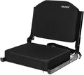Stadium Seats for Bleachers, Bleacher Seats with Ultra Padded Comfy Foam Backs and Cushion, Wide Portable Stadium Chairs with Back Support and Shoulder Strap, 1 Pack, Black