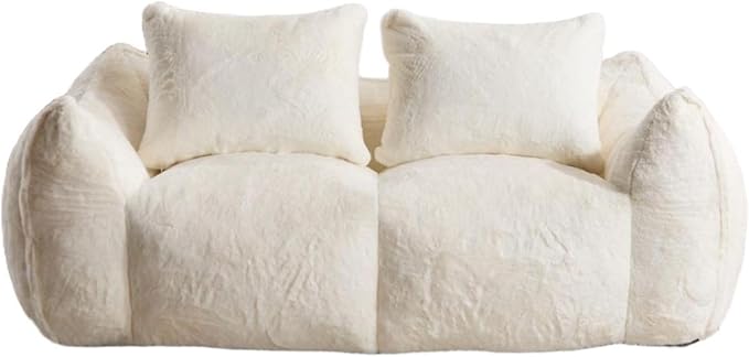 KEIKI Giant Bean Bag Couch for Adults, Oversized Loveseat, 2 Seater Fireside Chair, Comfy Lazy Floor Sofa, Cozy Reading Chair with Pillows for Living Room, Bedroom, No Assembly Required