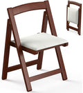 Wood Folding Chairs, 1pc Portable Foldable Chair with Padded Seats, Stackable Collapsible Chair for Outside Indoor Wedding Party Restaurant Meeting Room Patio Events Camping and Garden