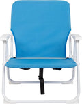 UDeuxff Folding Backpack Beach Chair,Portable Camping Chair with Storage Cup Holder & Adjustable Headrest,Backpack Lawn Chairs for Sunbathing,Camping (Blue)