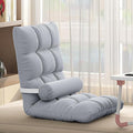 ZIMASYA Adjustable Floor Sofa Chair with Lumbar Pillow, 5 Reclining Positions & Removable Washable Cover — Foldable Lounge Seat with Soft PP Cotton Padding for Bedroom, Living Room, or Gaming Space