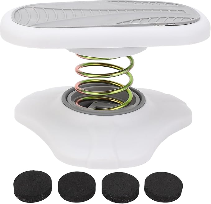 Spring Foot Rest Stool Under Desk Adjustable Height Anti Slip Footrest for Home Office Toilet Comfortable Support Gray 24x21x14cm