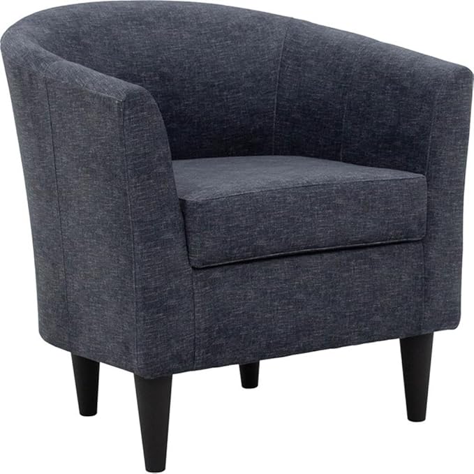 Pemberly Row 17.5" Traditional Fabric Club Chair in Gray Finish