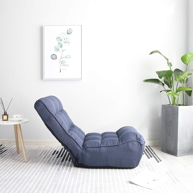 Foldable Floor Chair with Adjustable Back Support for Living Room Bedroom and Tatami Use Comfortable Lounge Seating for Reading and Watching TV