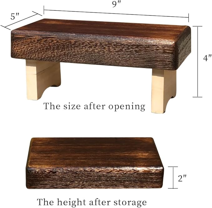 Stillgrain Foldable and Portable Meditation Bench - Seiza Stool, Suitable for Mindfulness Practice, Prayer, Yoga and Travel. Multiple uses: Step Stool, Decorative Shelf, Lightweight, eco-Friendly