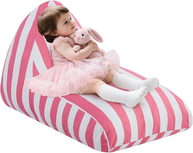 COMAX Bean Bag Chairs for Kids, Kid Beanbag Chair Stuffed with Filler, Toddler Lounge Chair Cotton, Lazy Floor Lounger for Girls and Boys, Premium Cotton Canvas