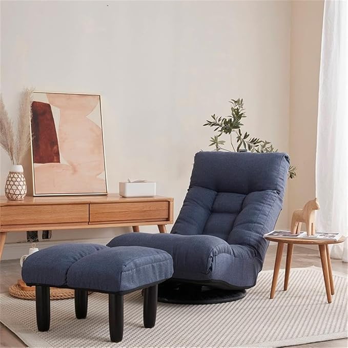 Direct Wicker Navy Metal Single Lazy Sofa Tatami Balcony Reclining Chair Leisure Sofa