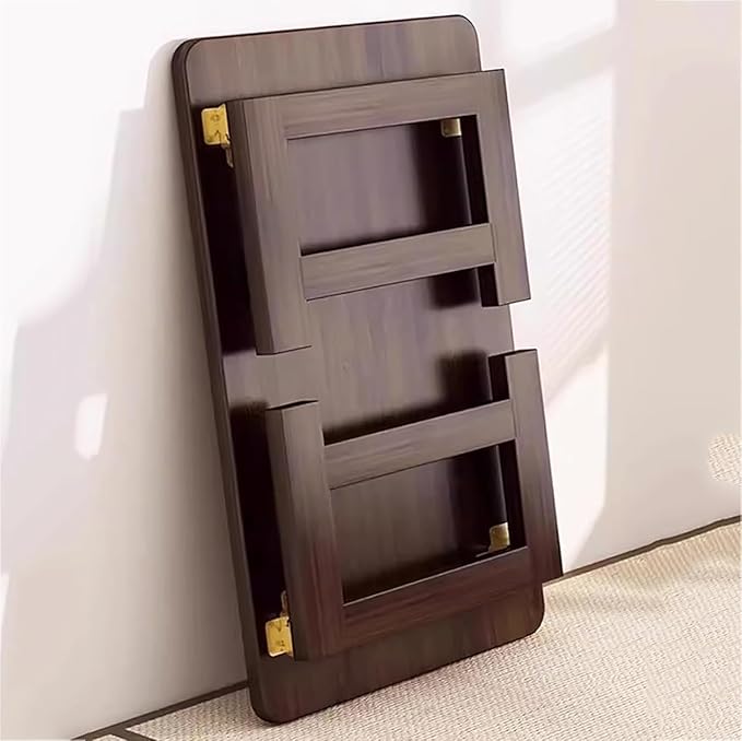 Japanese Folding Floor Table Foldable Coffee Tables Wood Low Tables Versatile for Sitting Dining Table Tea Tatami Desk No Assembly Unique (39.4 * 19.7 * 11.8 inch)
