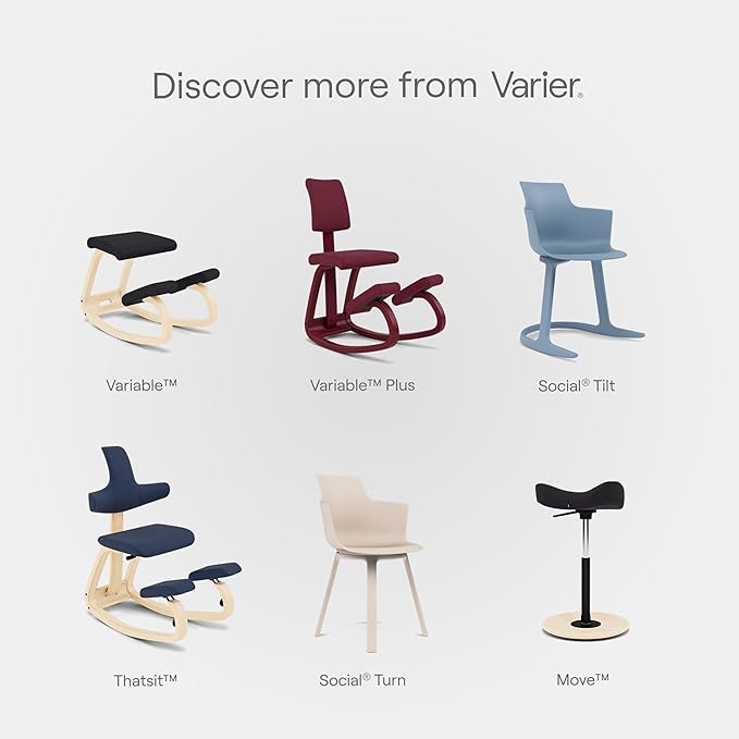 Varier Variable Natural/Black Ergonomic Office Kneeling Chair – Active Sitting, Rocking Seat for Home, Study & Posture Support – 10 Year Quality Guarantee