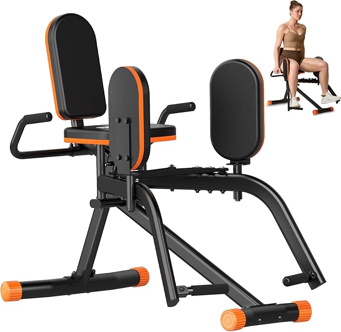 HXD-ERGO Hip Abductor Machine for Home Gym, 6-Level Glute Machine & Thigh Workout Equipment, Booty Builder with Plush Padding, Compact Leg Exercise Euipment for Women & Men