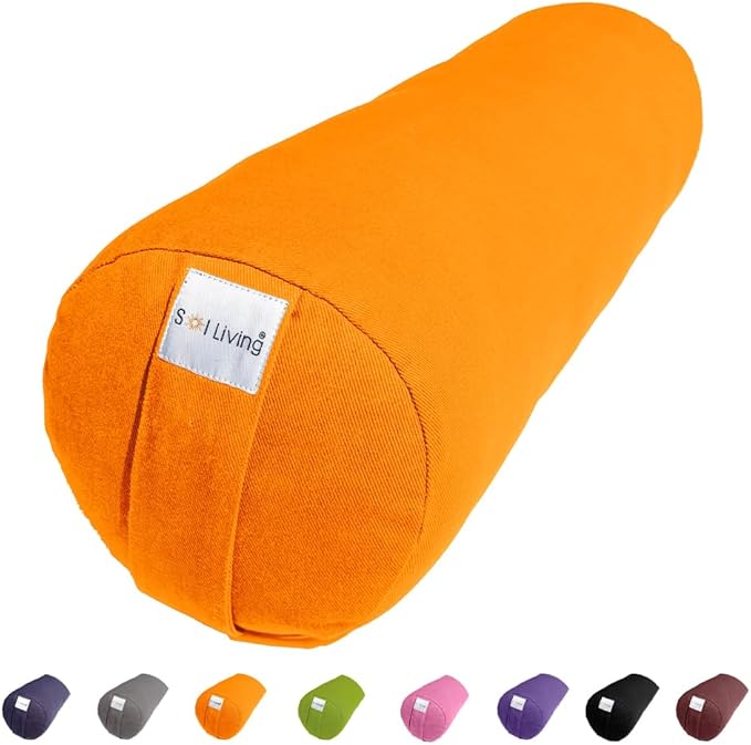 Sol Living Yoga Bolster Pillow Rectangular Meditation Cushion Cotton Meditation Accessories for Restorative Yoga Meditation Pillow Yoga Pillow Firm Body Pillow Bolster Pillow for Legs Removable Cover